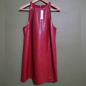J.Crew Collection Red Faux Croc Sleeveless DressSize: Small